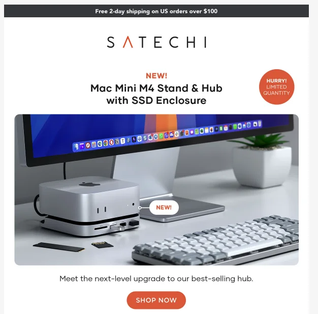 Satechiの「Mac Mini M4 Stand & Hub with SSD Enclosure」をお得に注文してみた